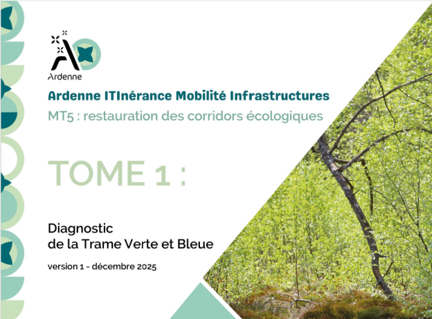 Couverture du diagnostic trame verte et bleue du projet Interreg Ardenne itinérance mobilité infrastructures