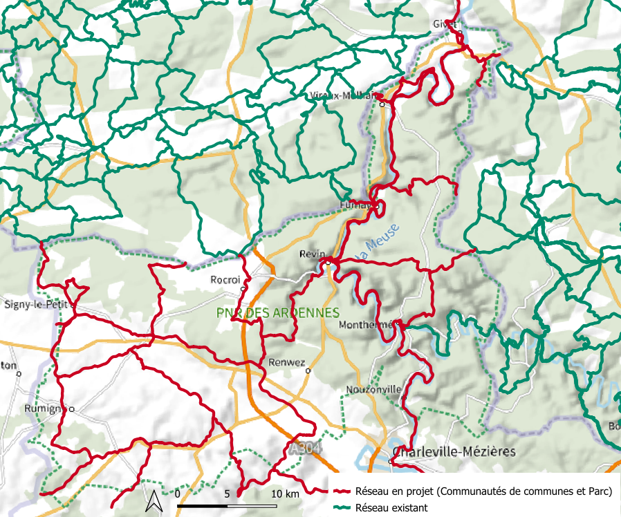 Carte du réseau points noeuds